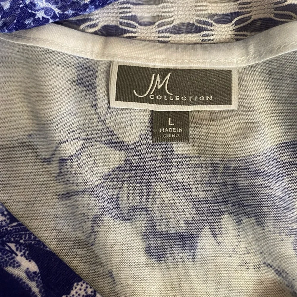NWT JM Collection purple and white blouse - Picture 7 of 10